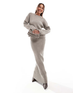 4th & Reckless ribbed knit jumper maxi skirt co-ord