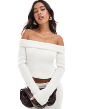 Load image into Gallery viewer, 4th &amp; Reckless off shoulder bardot jumper maxi skirt co-ord cream