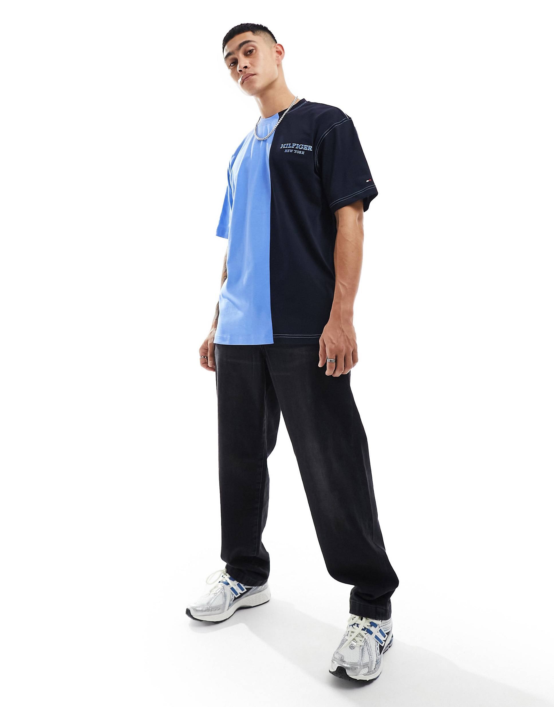 Tommy Hilfiger monotype colourblock t-shirt blue