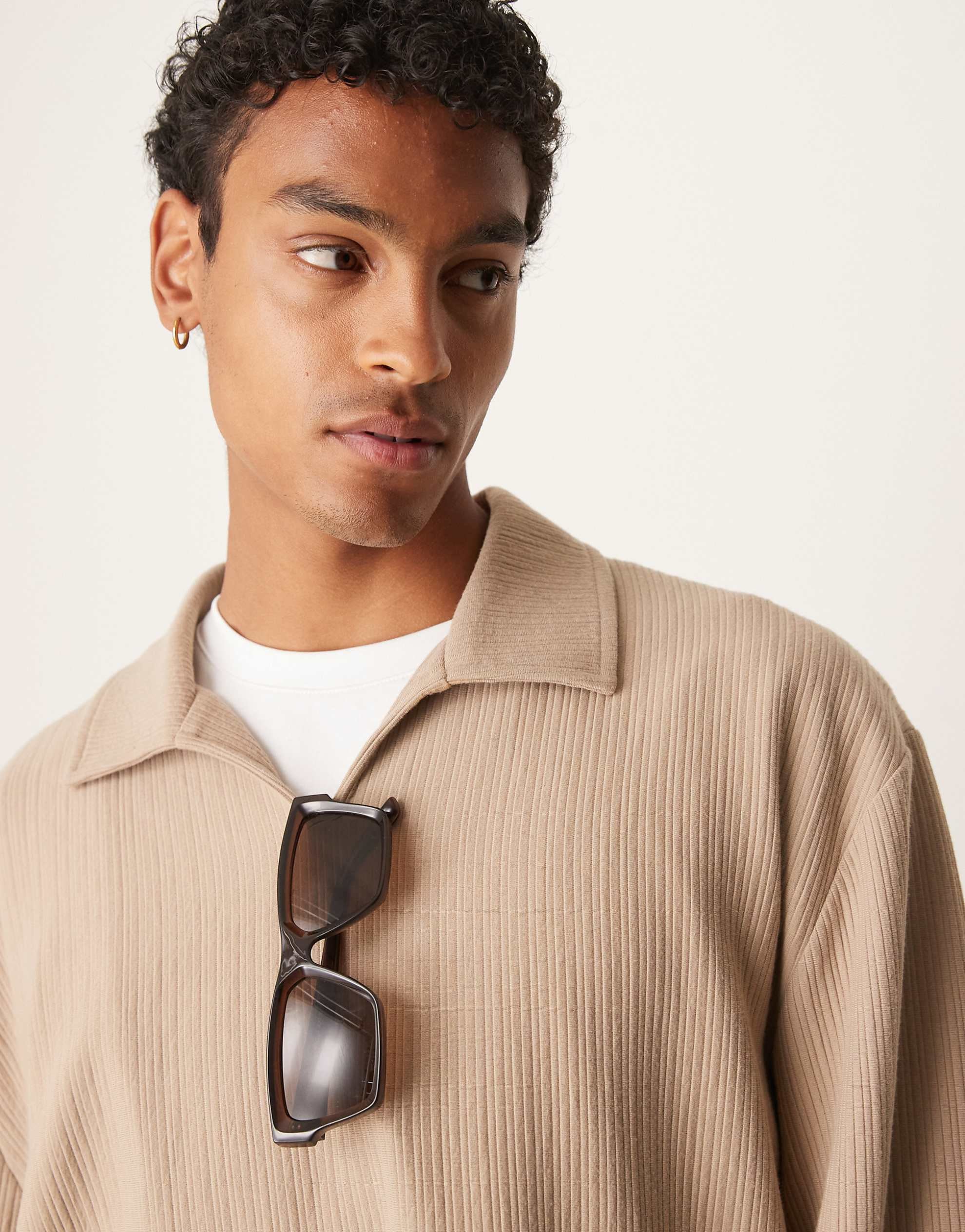DESIGN oversized polo brown
