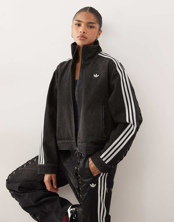 adidas Originals Firebird denim track top black