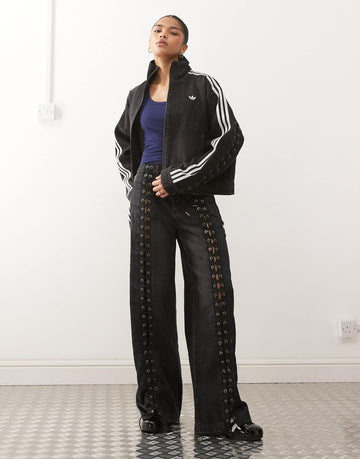 adidas Originals Firebird denim track top black