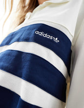 Load image into Gallery viewer, adidas Originals polo top off white indigo stripe