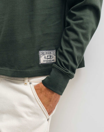 Prohibited long sleeve polo shirt forest green.