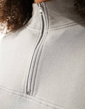 Load image into Gallery viewer, DESIGN oversized half-zip sweatshirt washed grey