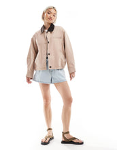 Load image into Gallery viewer, DESIGN bomber barn jacket with chocolate collar dusty pink