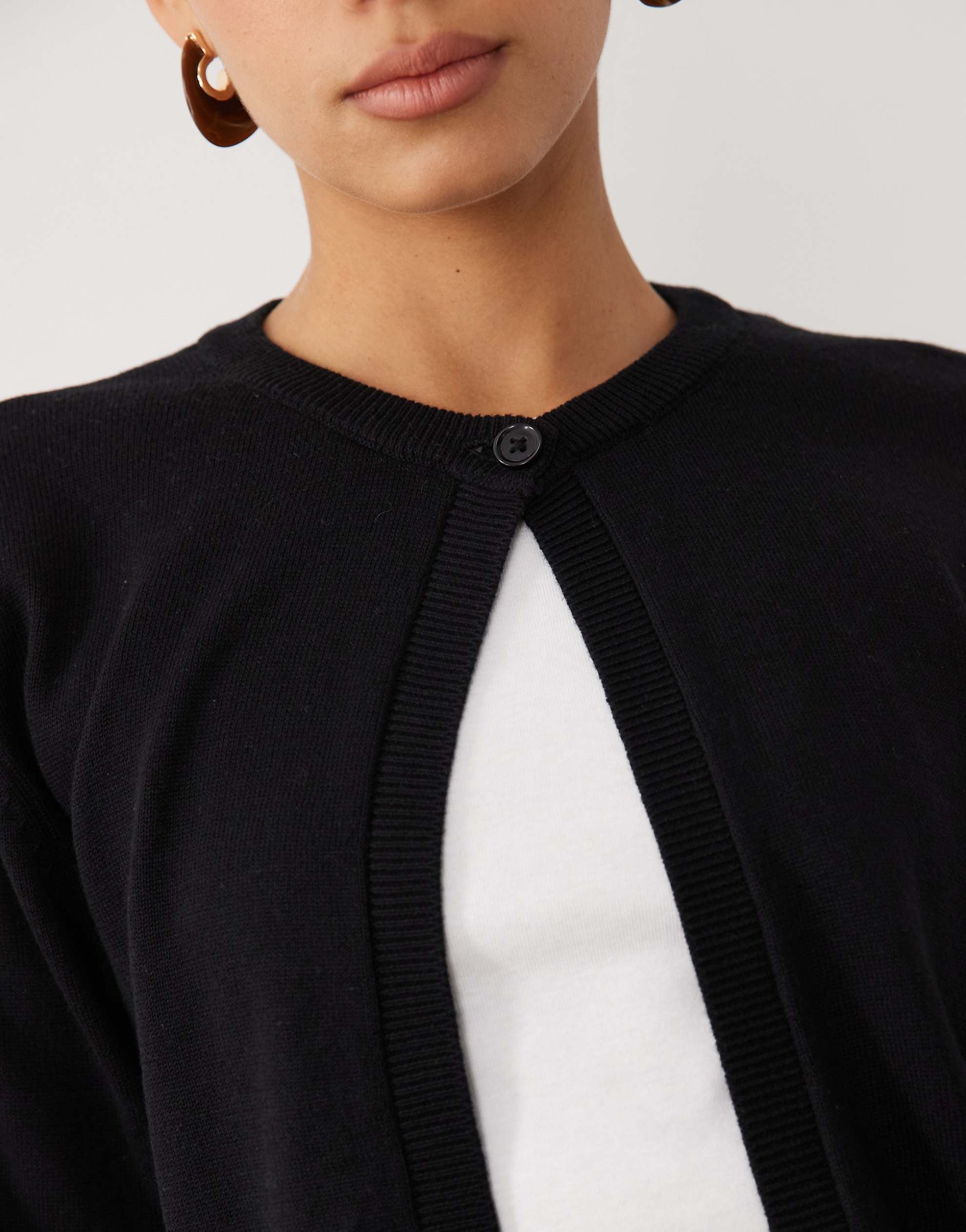 Noisy May single button cardigan black