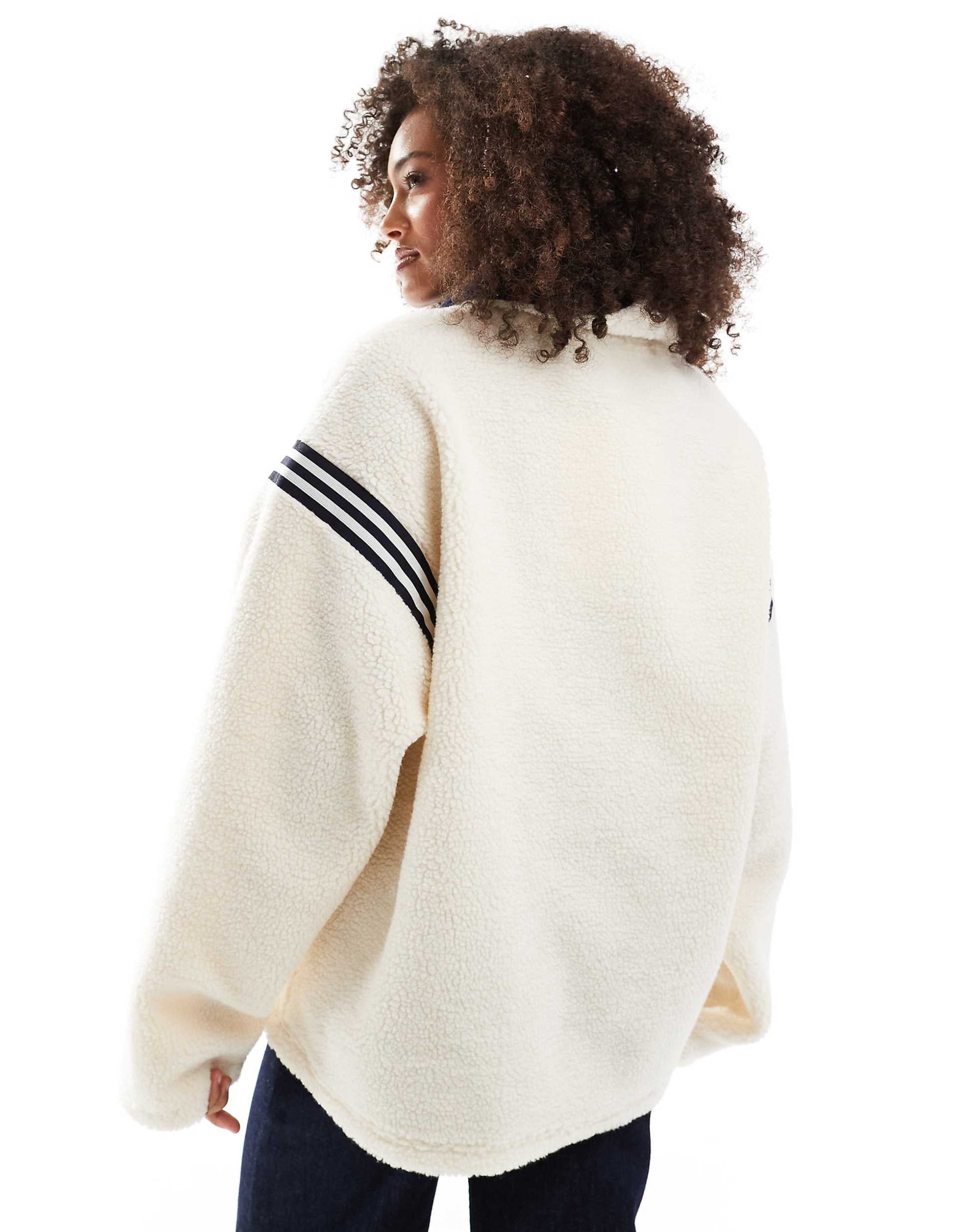 DESIGN borg fleece half zip michigan city graphic cream