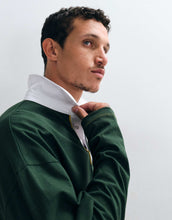 Load image into Gallery viewer, DESIGN heavyweight boxy oversized long sleeve rugby polo dark green