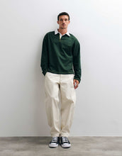 Load image into Gallery viewer, DESIGN heavyweight boxy oversized long sleeve rugby polo dark green