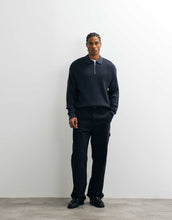 Load image into Gallery viewer, JJ Rebel quarter zip polo indigo blue.