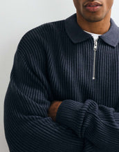 Load image into Gallery viewer, JJ Rebel quarter zip polo indigo blue.