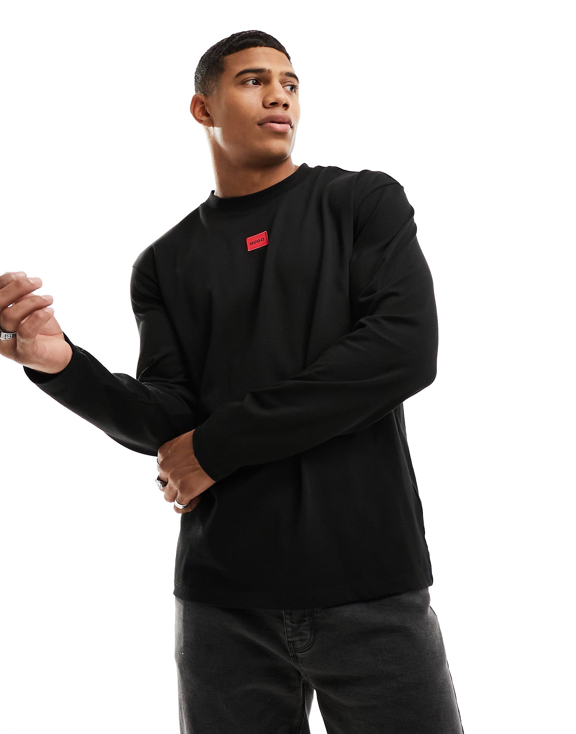 HUGO Diragoto long sleeve logo t-shirt black