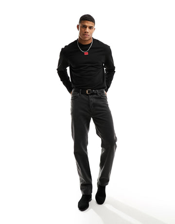 HUGO Diragoto long sleeve logo t-shirt black