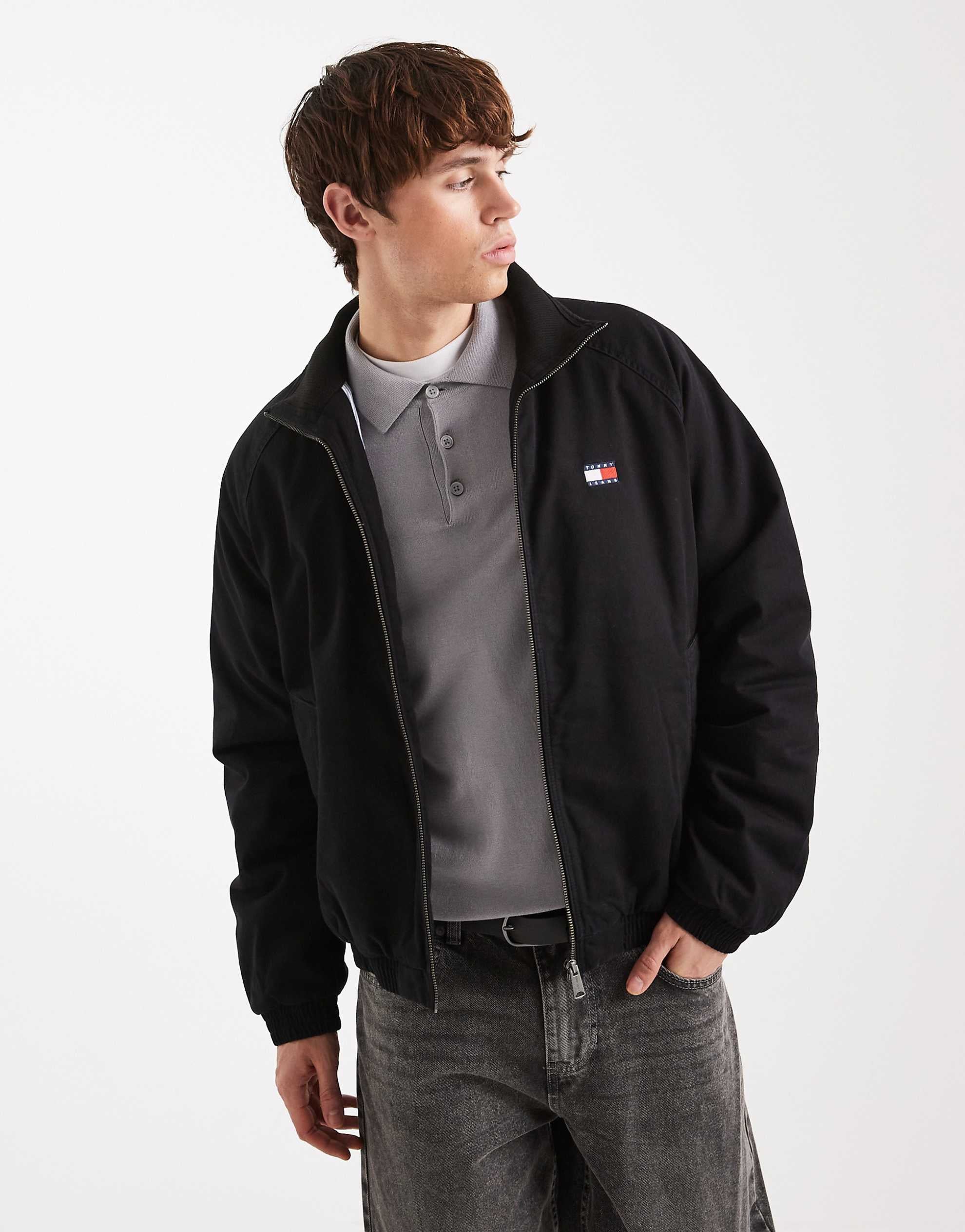 Tommy Jeans twill padded jacket black