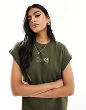Load image into Gallery viewer, BOSS logo midi sweat dress khaki