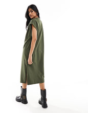 Load image into Gallery viewer, BOSS logo midi sweat dress khaki