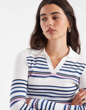 Load image into Gallery viewer, DESIGN knitted polo top jumper stripe