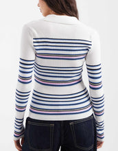 Load image into Gallery viewer, DESIGN knitted polo top jumper stripe