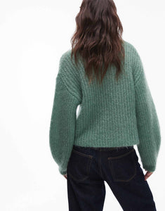 Premium ribbed jumper green