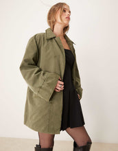 Load image into Gallery viewer, JDY quilted lining utility coat khaki