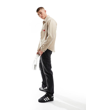 HUGO Erato oversized shirt beige