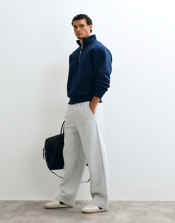 DESIGN oversized quarter zip sweatshirt navy