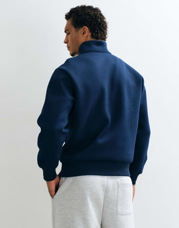 DESIGN oversized quarter zip sweatshirt navy