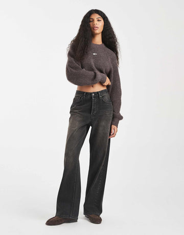 Tommy Jeans alpaca knit jumper dark brown