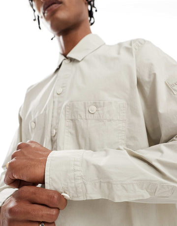 BOSS Orange Locky_2 oversized overshirt beige