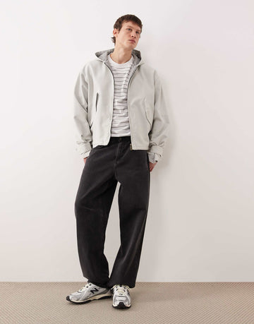 Weekday jacket with hood light grey