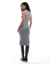Load image into Gallery viewer, Pieces knitted midi dress roll neck jumper co-ord silver glitter