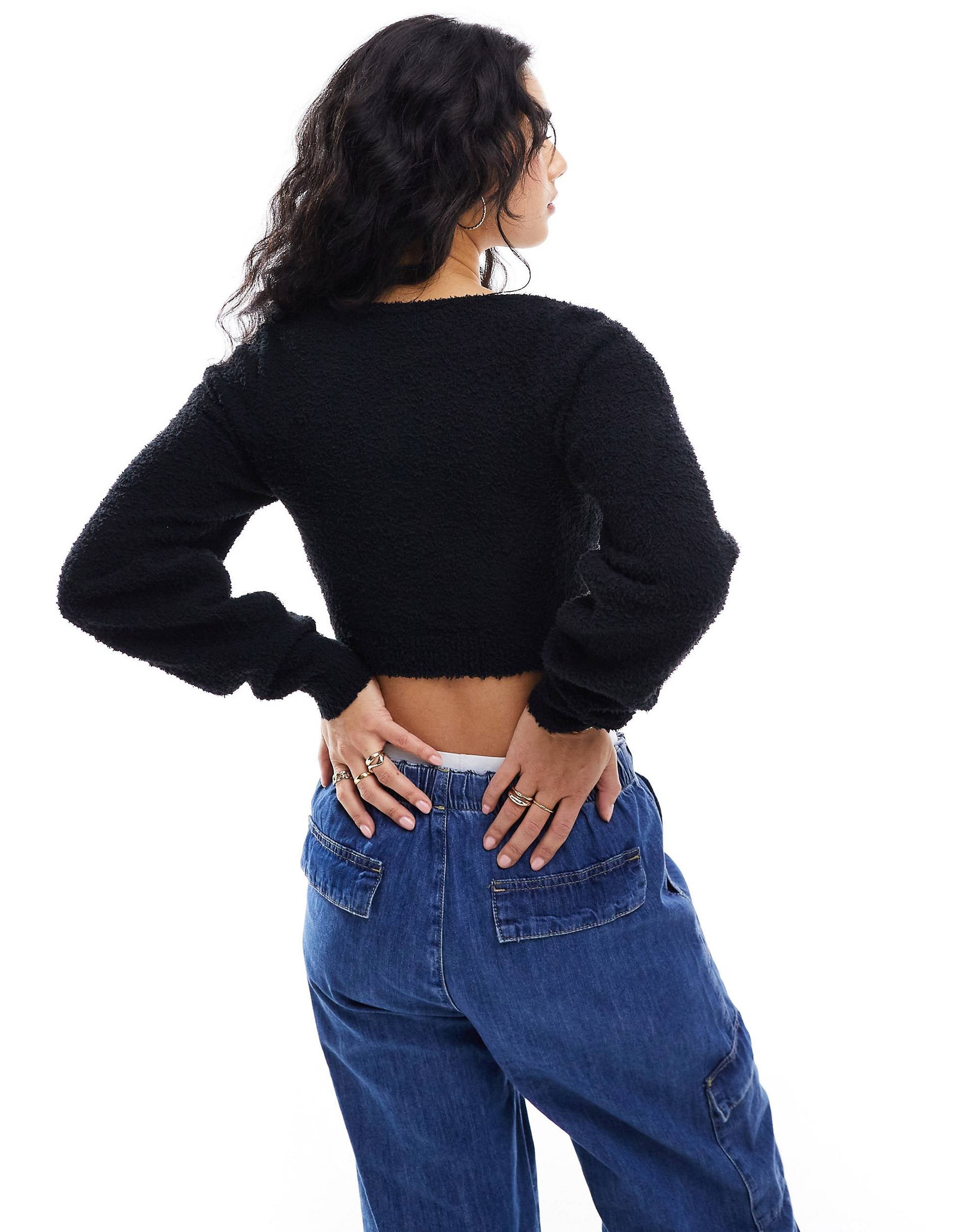 Tommy Jeans scoop neck jumper black