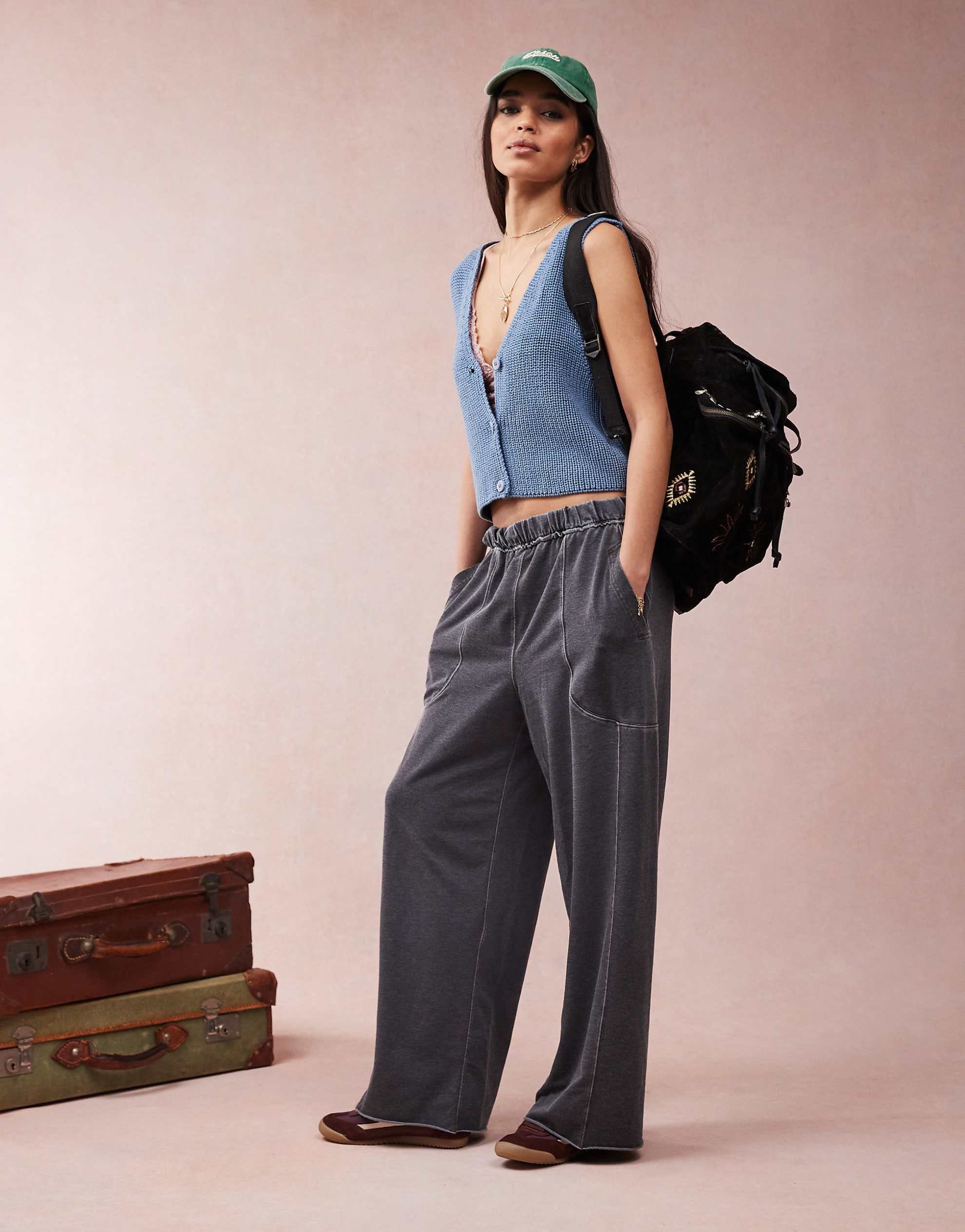 DESIGN knitted tank blue