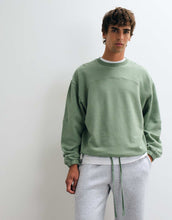 Load image into Gallery viewer, DESIGN sweatshirt panel detail drawcord light green