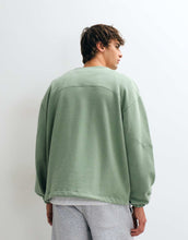 Load image into Gallery viewer, DESIGN sweatshirt panel detail drawcord light green