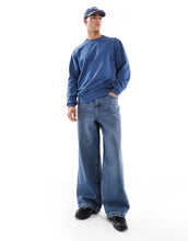 Load image into Gallery viewer, BOSS Orange We_Dye neck logo relaxed fit sweatshirt dark blue