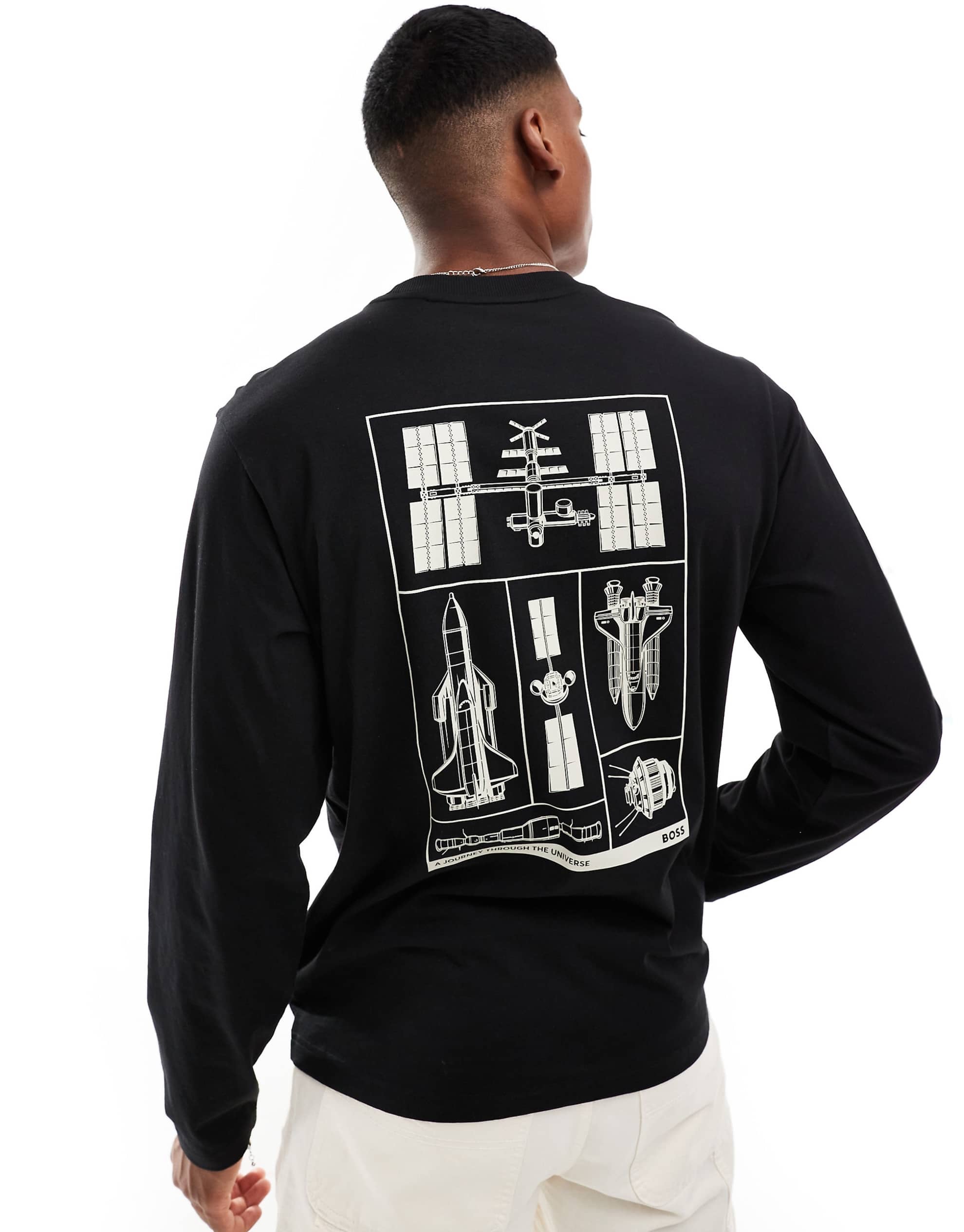 BOSS Orange relaxed fit long sleeve t-shirt black