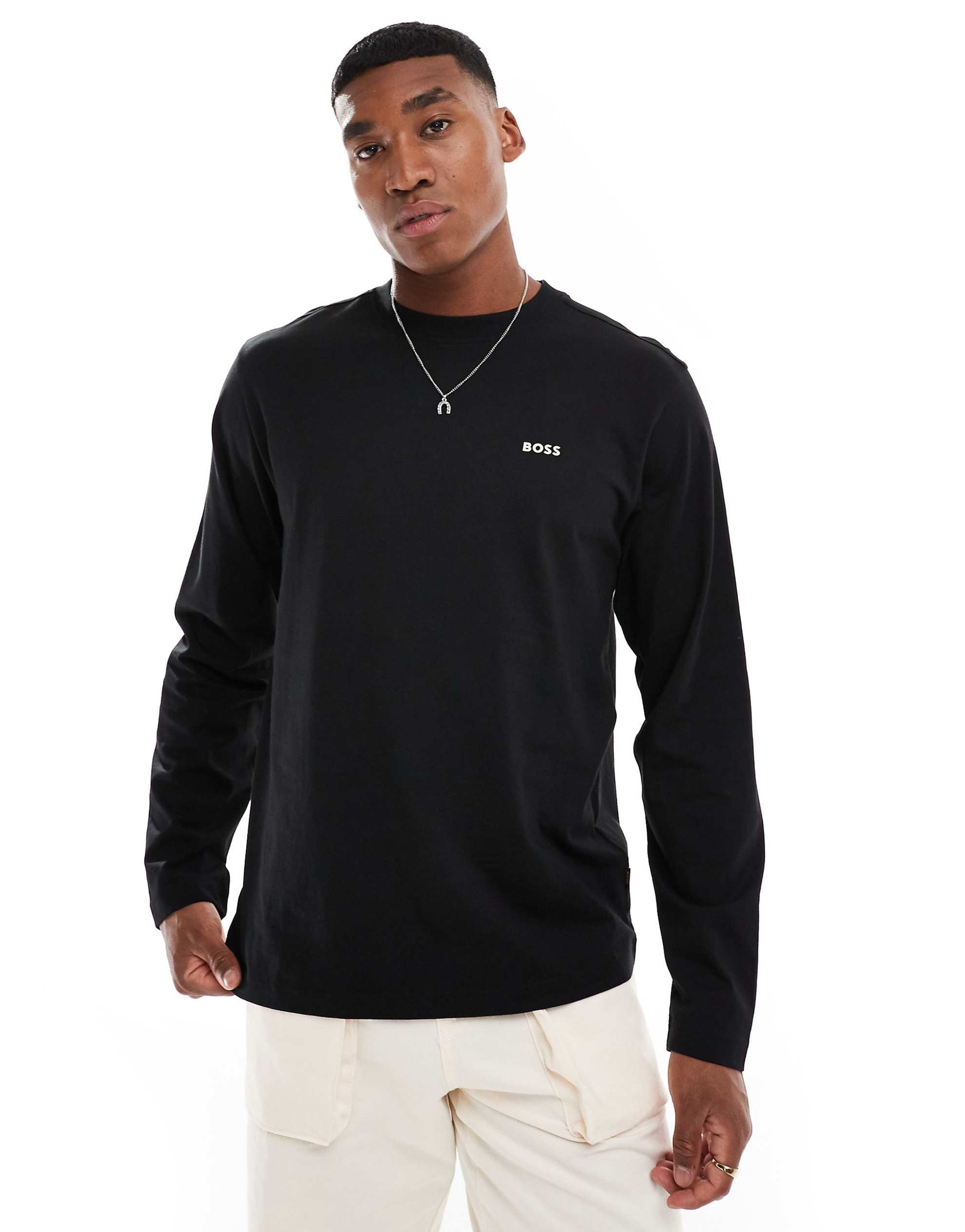 BOSS Orange relaxed fit long sleeve t-shirt black