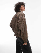 Load image into Gallery viewer, Hertiage check wool bomber jacket