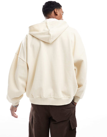 DESIGN extreme oversized hoodie off white