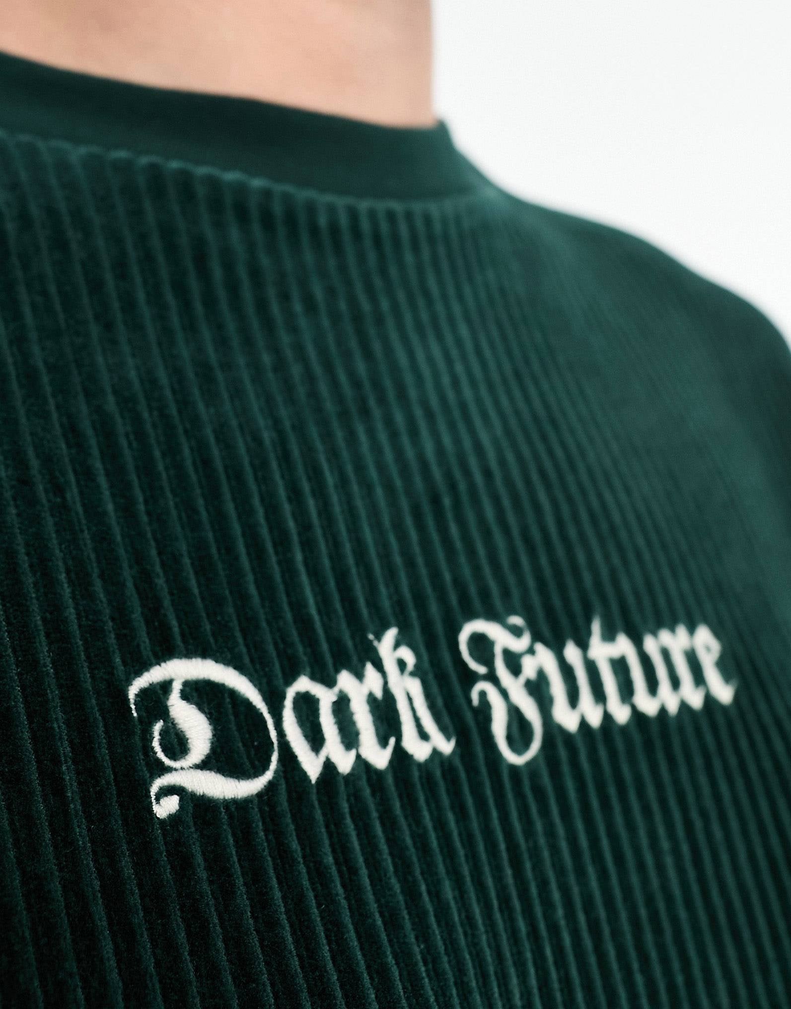 Dark Future oversized t-shirt ribbed velour green