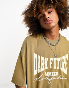 Dark Future oversized t-shirt brown