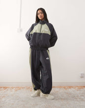 Load image into Gallery viewer, COLLUSION nylon sports co-ord black khaki