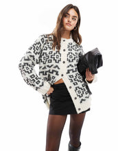 Load image into Gallery viewer, DESIGN knitted fairsle coatigan black