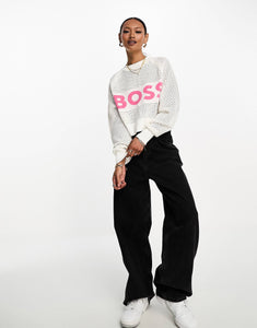 BOSS Fenniki mesh jumper open white