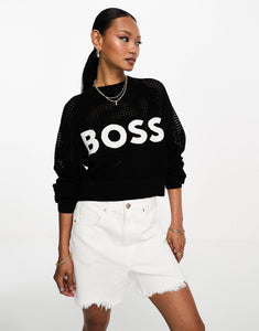 BOSS Fenniki mesh jumper black