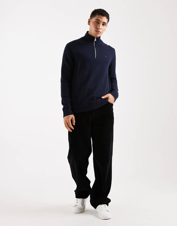 Tommy Jeans chest logo 1/4 zip jumper navy