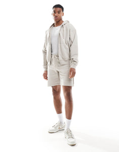 The Couture Club co-ord raw hoodie beige