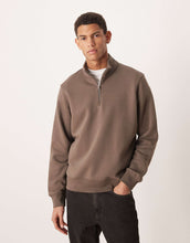 Load image into Gallery viewer, Mango quarter zip high neck sweatshirt brown